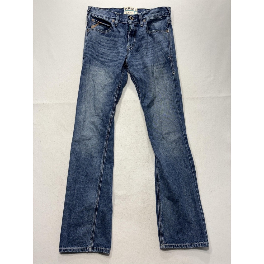 Ariat M7 Griffen Straight Jeans Mens 32x32 Blue Medium Wash Slim Fit 10044378